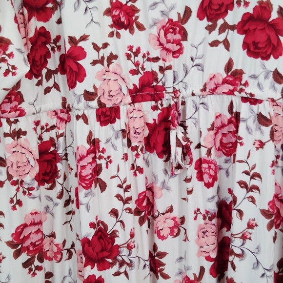 Torrid Ivory Floral Challis Drawstring Skater Dress Size 4 - Picture 5 of 7